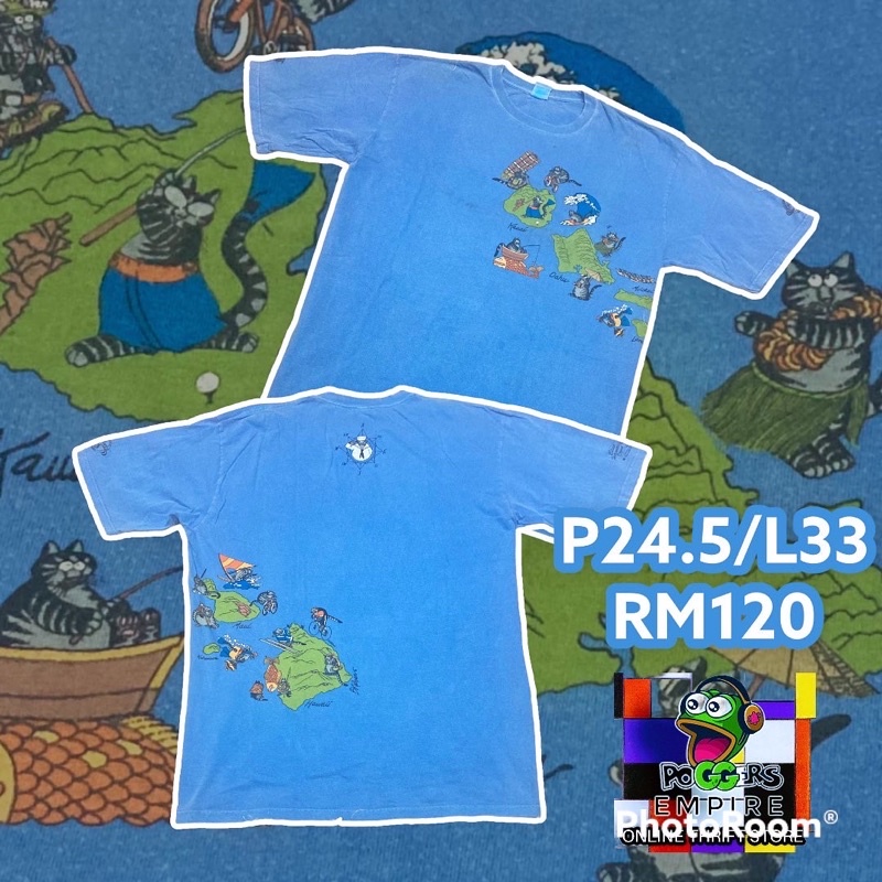 ‼️CrazyShirts Kucing Gemok Cat Map Blue Dye