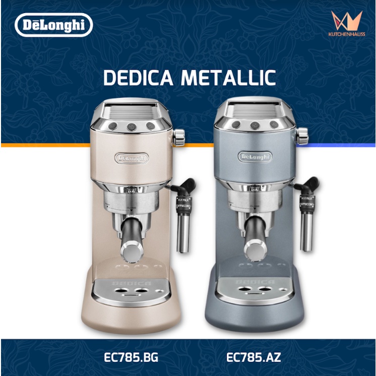 DeLonghi Dedica Metallics Pump Espresso Coffee Machines EC785 (BG/AZ) Kopi machine