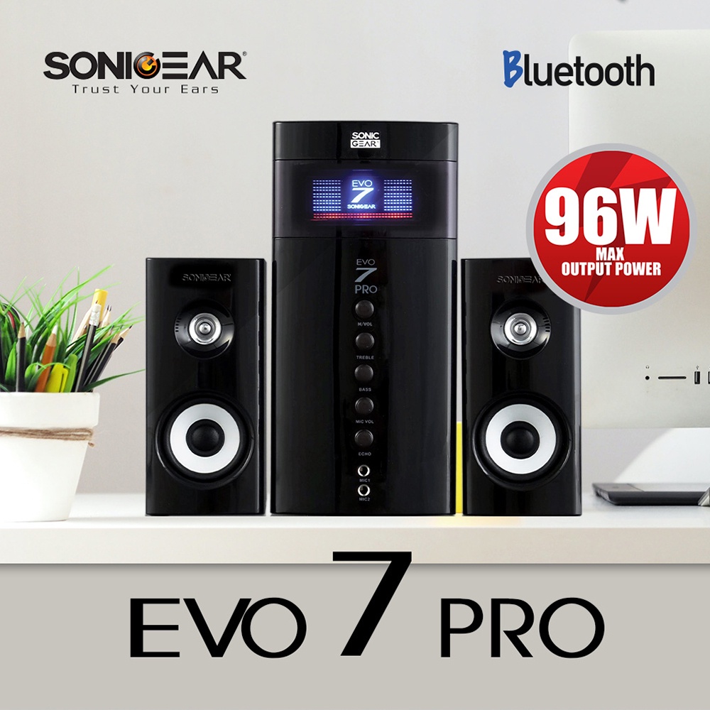 Sonic Gear Evo 7 Pro 2.1 Multimedia Speaker (Black) 2.1 Channel Speaker bass (1 Year warranty) *New Version***