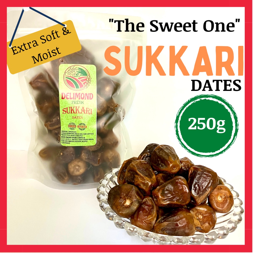 Kurma Sukkari Sukkary Lembut | New Soft Sukari Dates 250g | Fresh Segar ...