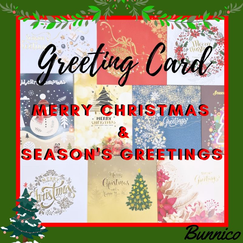 2022 Big Size Merry Christmas Card Season's Greetings Kad Ucapan ...
