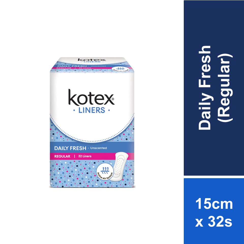 Kotex Liners Regular Unscented (32 pcs) Shopee Malaysia