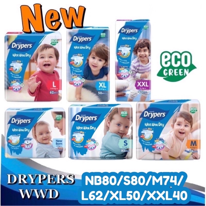 Drypers Wee Wee Dry Mega Per Box 4 Packsmlxlxxl Shopee Malaysia