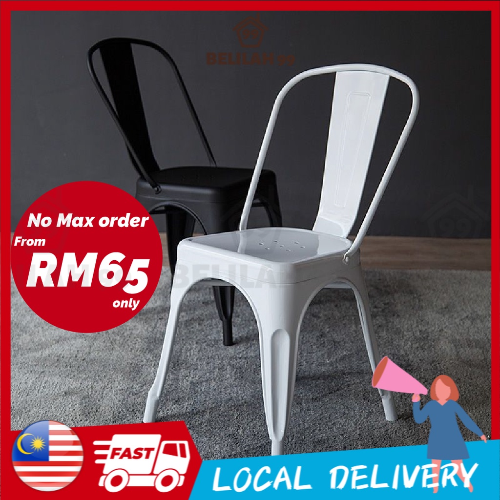 BELILAH Industrial Bar Chair Kerusi Makan Besi Cafe Bar Stool Cafe ...