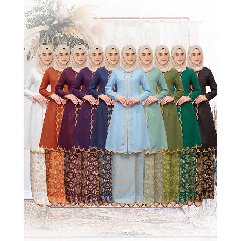 Baju Kurung Muslimah Moden sulam raya KEBAYA NIKAH/TUNANG zip down nursing BF friendly plus size maternity & pregnant
