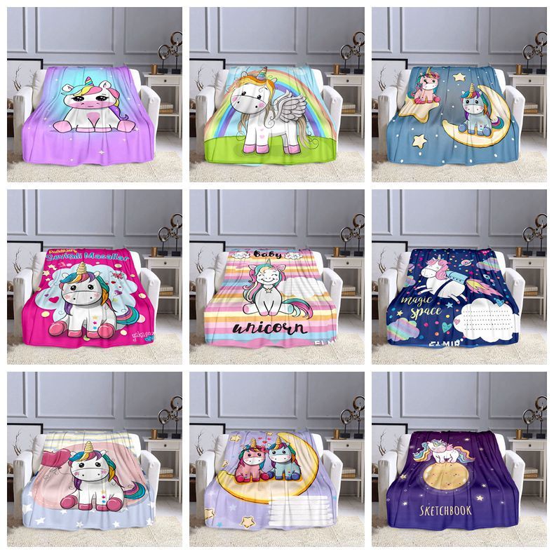 Anime Unicorn Blanket For Bed sofa cartoon Covered Blanket Bedding Flannel for Children and Adult Bedrooms Decor Blanket