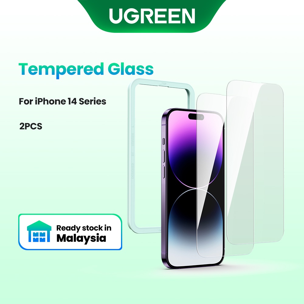 UGREEN 2PCS Phone Screen Protector For iPhone 14 Pro Max Tempered Glass Film For iPhone 2021 Full Cover Screen Protector Glass