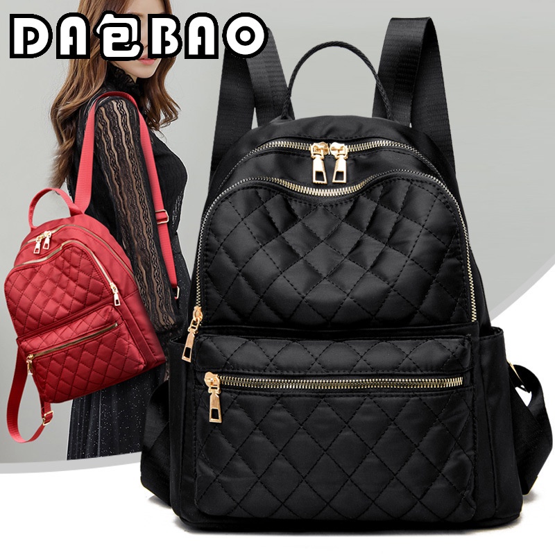 Women Casual Oxford Cloth Backpack School Student Quilted Bag Girl Anak Perempuan Beg Sekolah背包