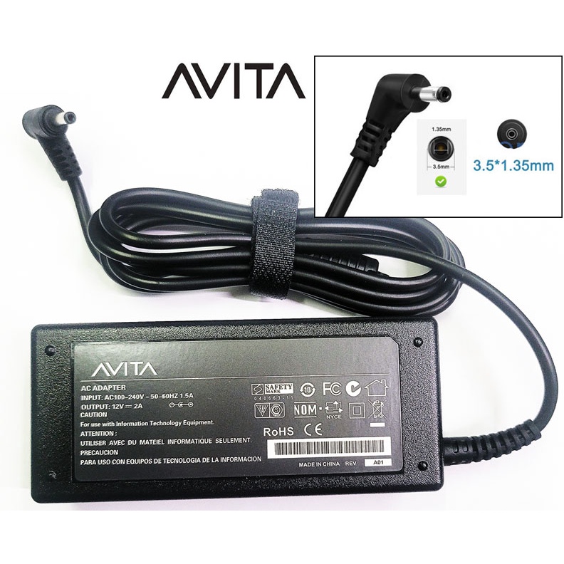 Avita 12v 2A Power supply adapter Charger Essential Slim Pin 3.5mm*1.35mm ( AVITA New OEM