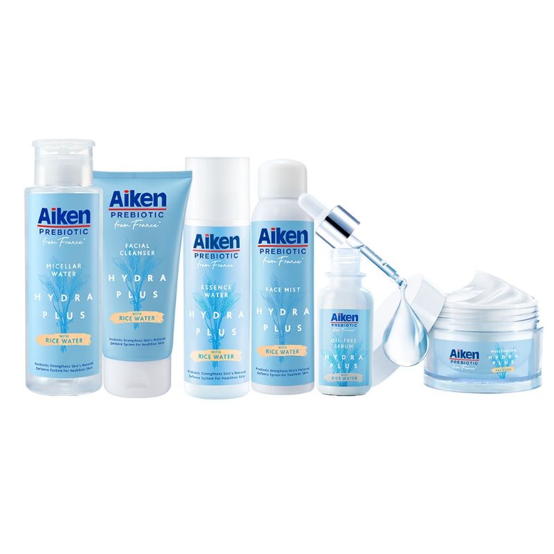 Aiken Prebiotic Hydra Plus Skincare (Cleanser, Toner, Moisturizer, Face