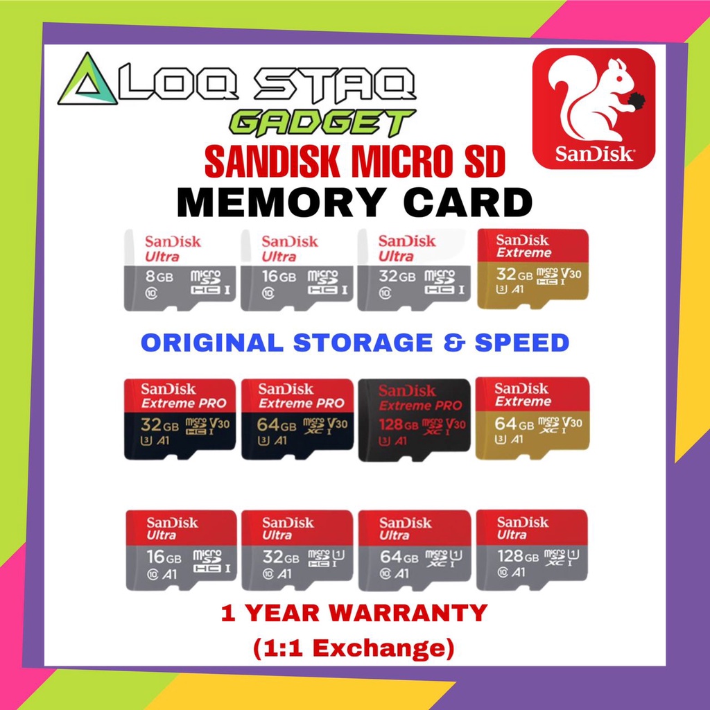 SANDISK Micro SD, Memory Card Ultra/Ultra Plus/Extreme/Extreme Plus