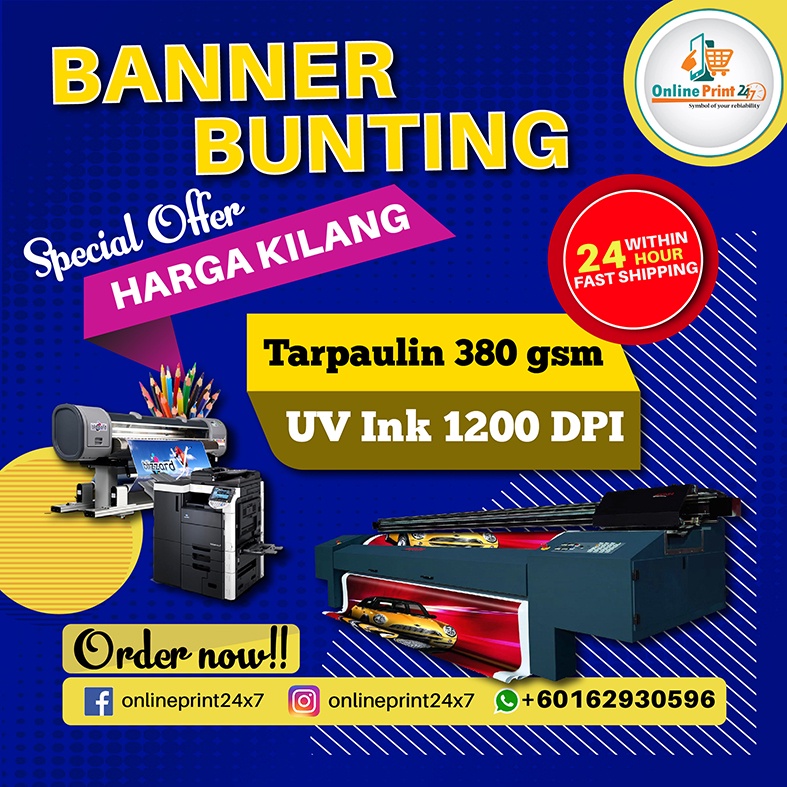 BANNER BUNTING MURAH (WOOD / PVC / EYELET FINISHING) | Shopee Malaysia