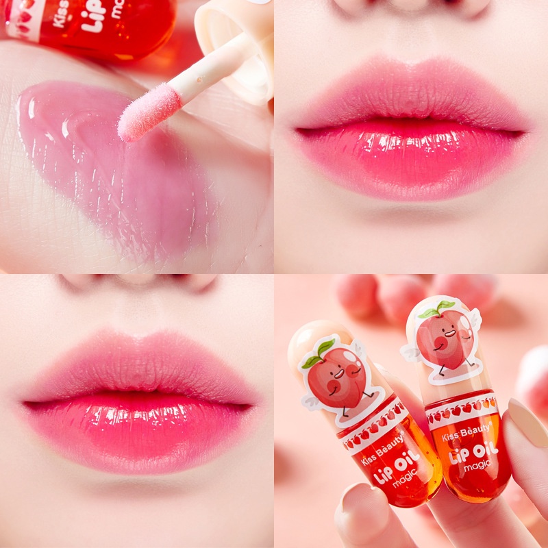 Peach Moisturizing Lip Gloss Peach Waterproof Glossy Long Lasting Not