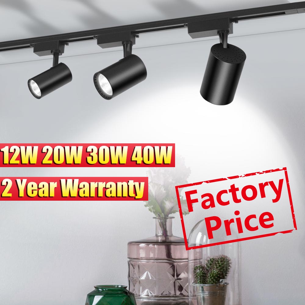 LED Track Light 12W 20W 30W 40W COB Lampu Light Fixture 220v Ceiling Spot Light Rail For Home Living Room Store Kitchen Lighting