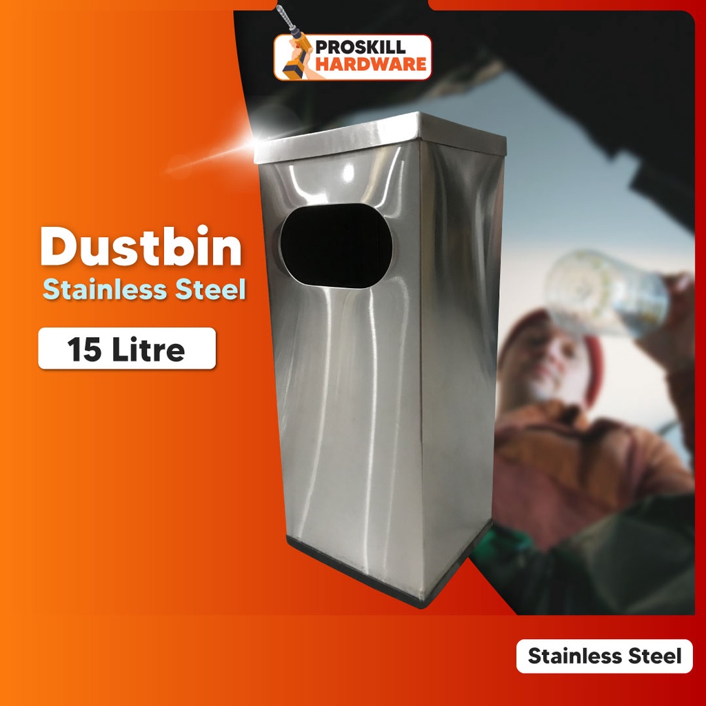 PROSKILL HARDWARE Stainless Steel Hygienic Ashtray Waste Bin Dustbin Garbage Bin Commercial