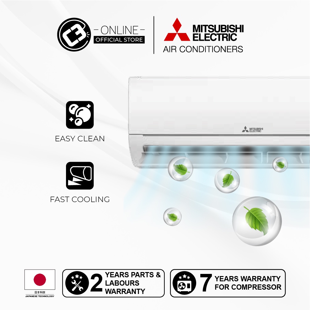 (KLANG VALLEY)Mitsubishi Standard Non Inventer Aircond(MSJRVF)(1.0HP,1.5HP,2.0HP,2.5HP)Wall