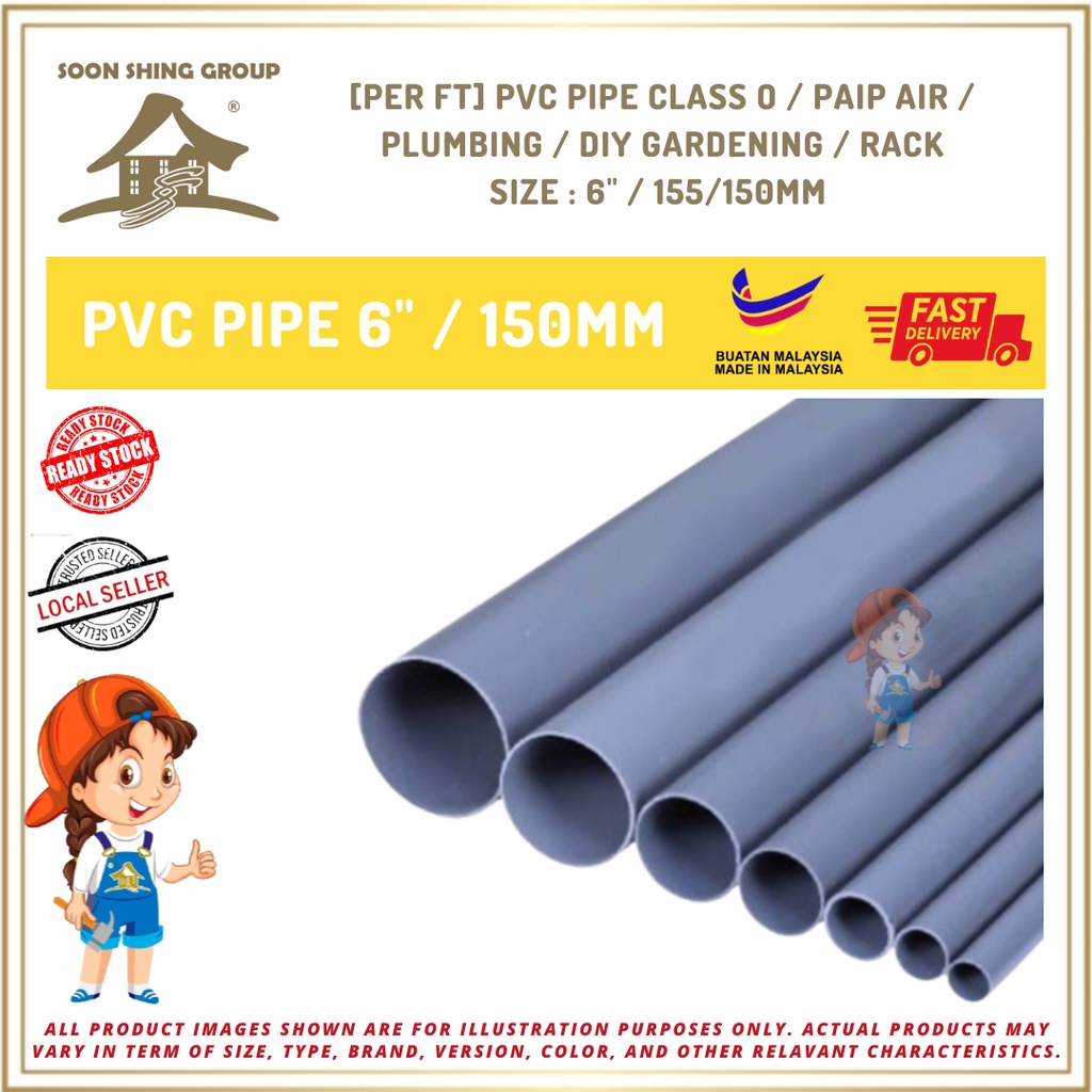 [PER FT] PVC PIPE CLASS O / PAIP AIR / PLUMBING / DIY GARDENING / RACK ...