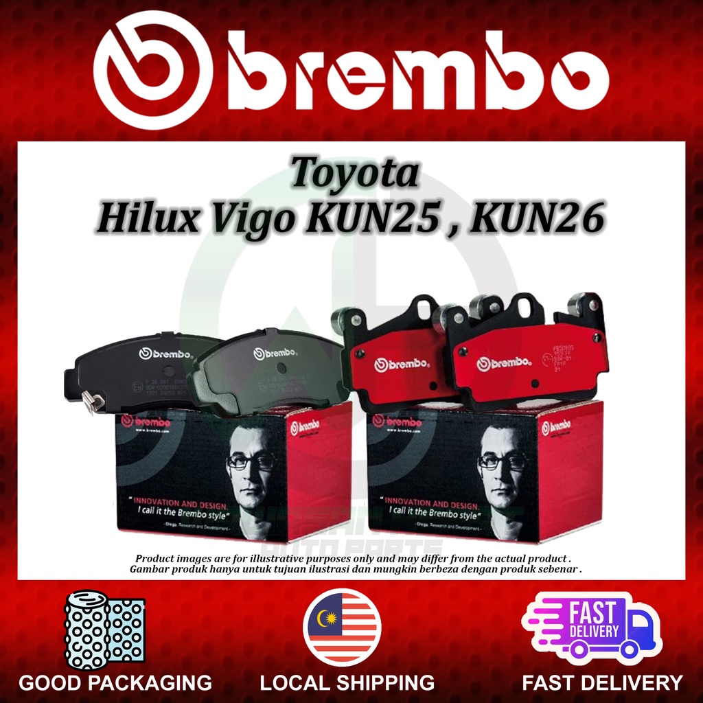 Toyota Hilux Vigo KUN25 , KUN26 Front Disc Brake Pad Brembo Metalic