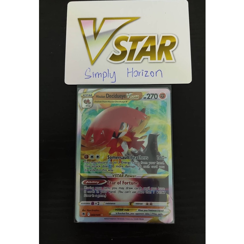 Pokemon TCG - Hisuian Decidueye VSTAR - 084/189 - Ultra Rare (SS10 ...