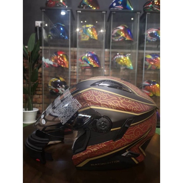 Original Zeus Helmet Zs 613 Batik Edition Shopee Malaysia