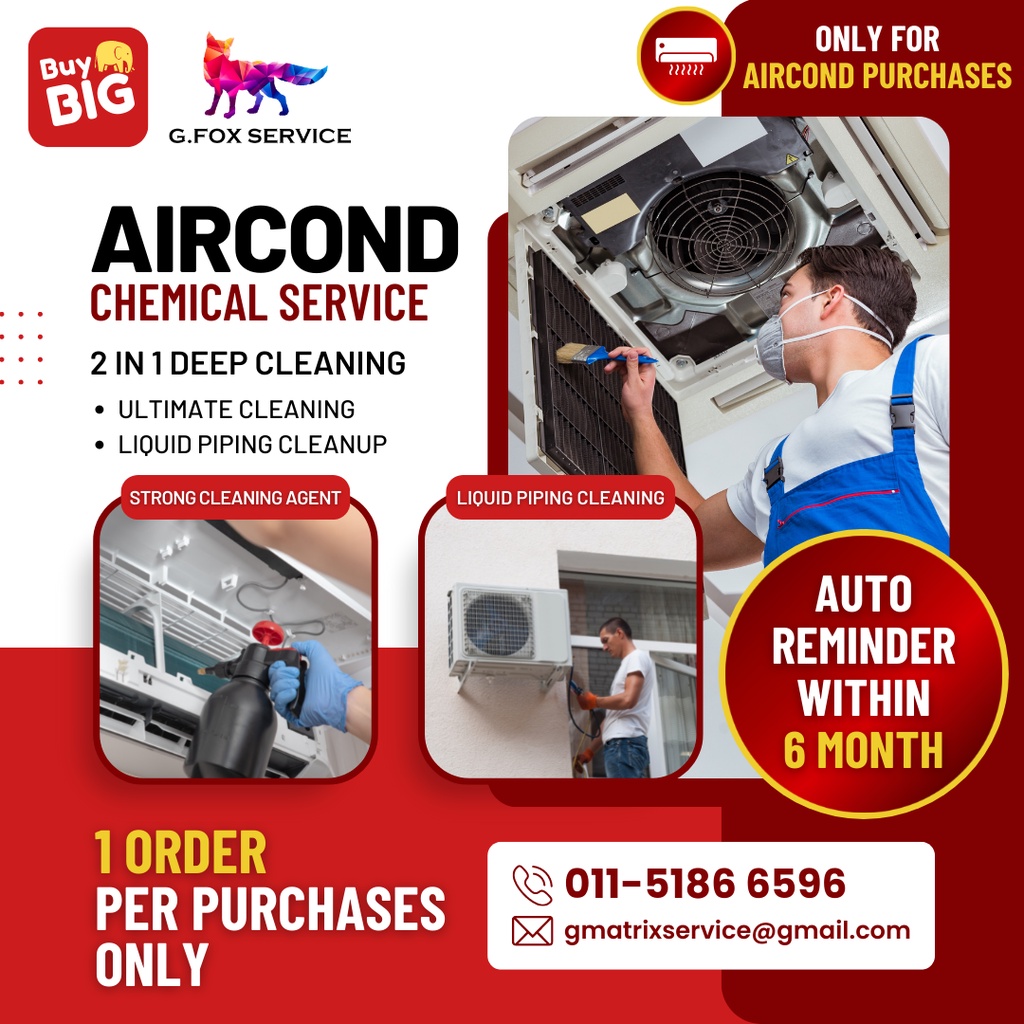 🛠️[Only For Aircond Purchaser] Air Conditioner Chemical Cleaning / Wash