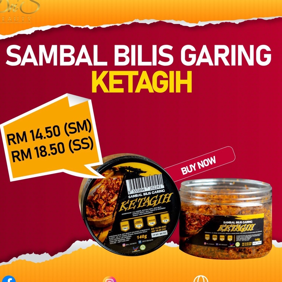 Sambal Bilis Garing Ketagih Original Spicy Sambal Ikan Bilis Ketagih