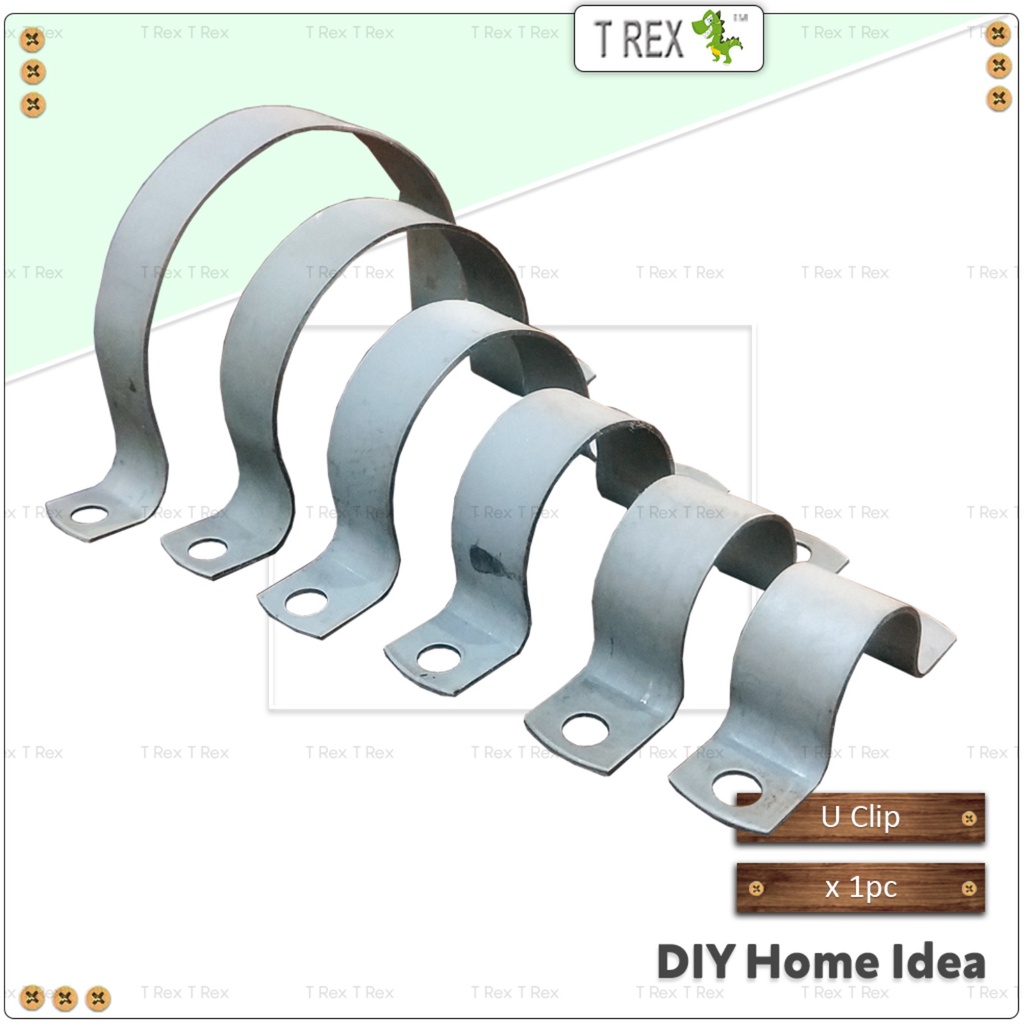 T Rex DIY U Clip for PVC Pipe / Piping Plumbing Bathroom U Clip Bracket