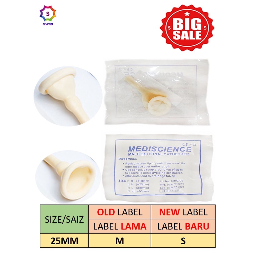 MEDISCIENCE Male External Catheter (uridrop/condom catheter) S25MM or M25MM/pcs Shopee Malaysia