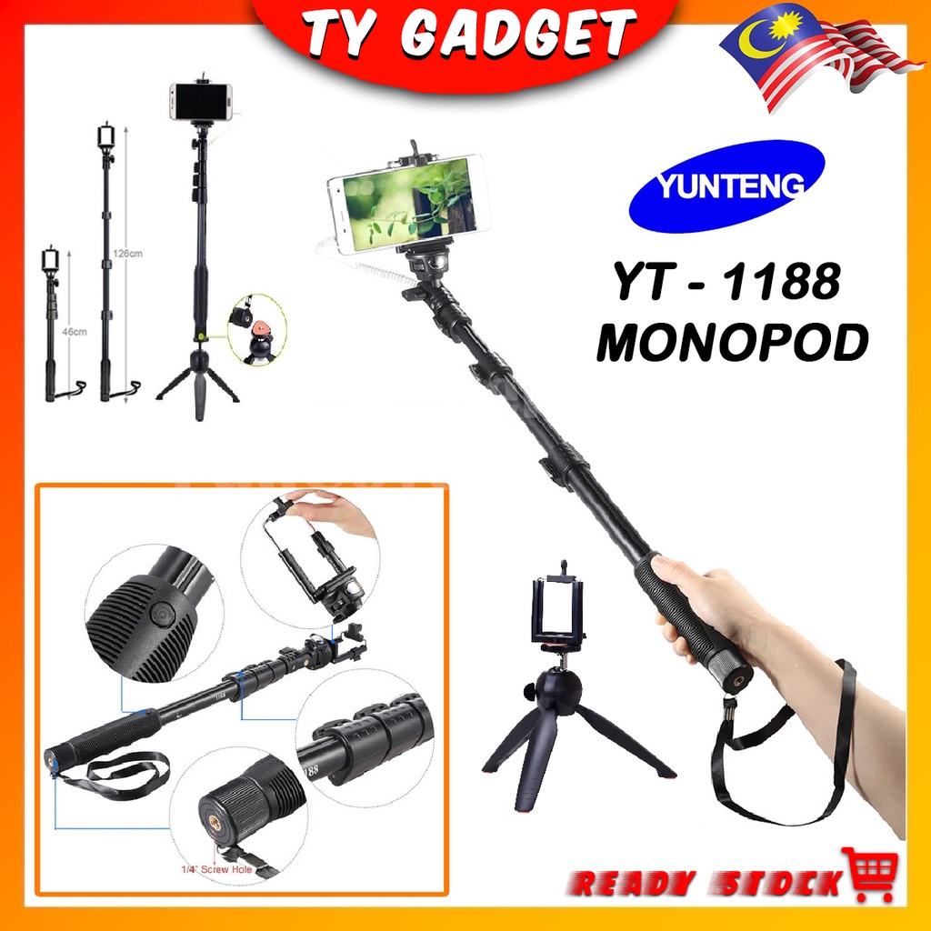 YUNTENG YT1188 Wired Selfie Stick Monopod For Mobile Phone or Camera