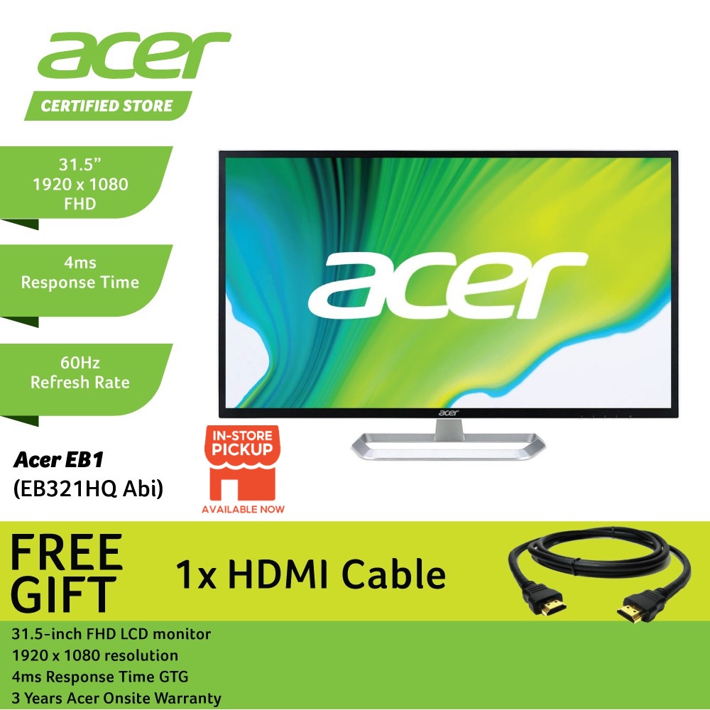 Acer EB321HQ Abi 31.5" FHD IPS Widescreen LED LCD Monitor | Shopee Malaysia