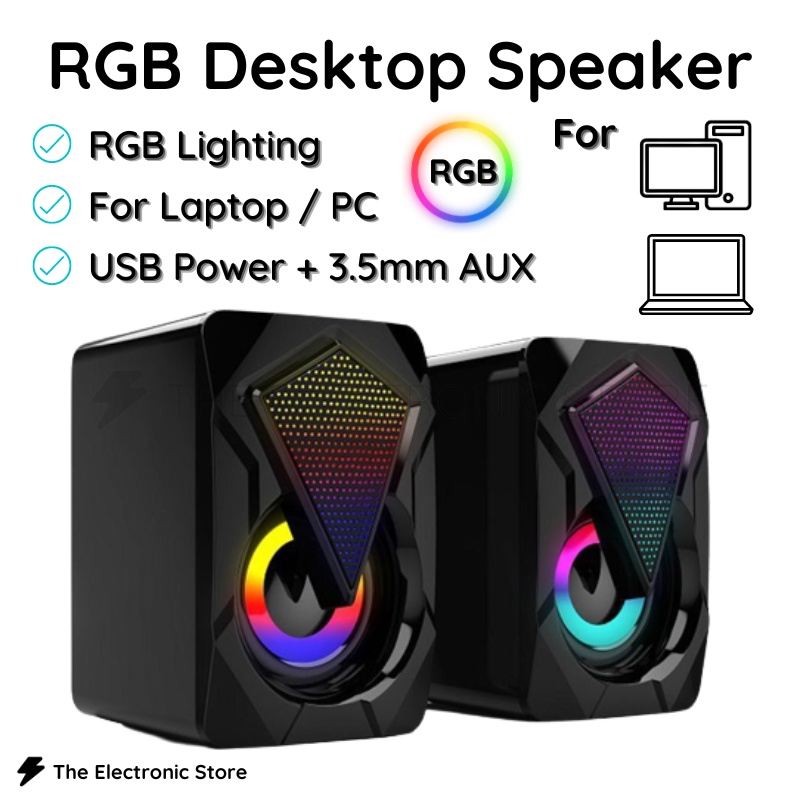 USB Speaker Laptop Desktop PC Computer Mini Portable Desktop Speaker with RGB LED Light For Gaming Smart Phone Tablet 音响