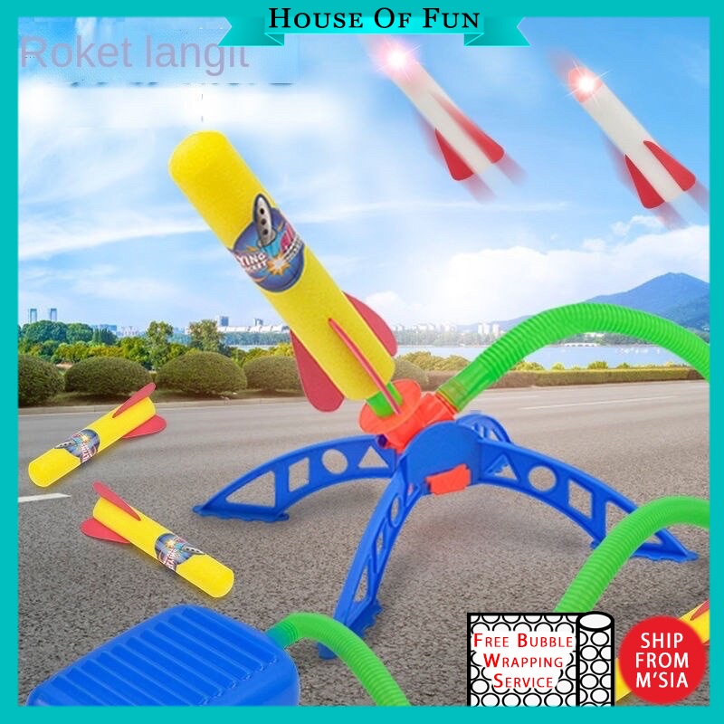 Rocket Launcher Toys Jump Air Rocket Launcher With Light Flying Toy