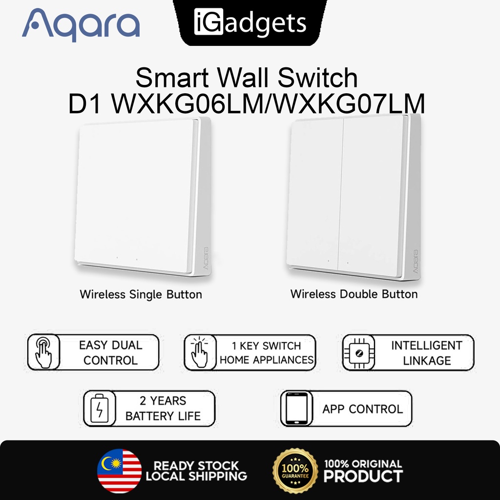 Xiaomi Aqara D1 Version Aqara Switch Smart Light Remote Control ZigBee ...