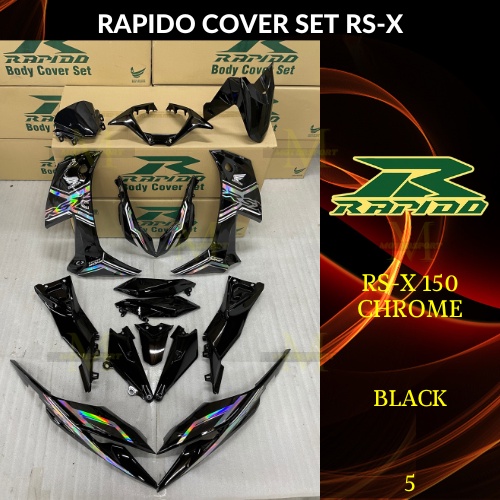 Rapido Body Cover Set Rsx Rs X Chrome Black Sticker Tanam Airbrush