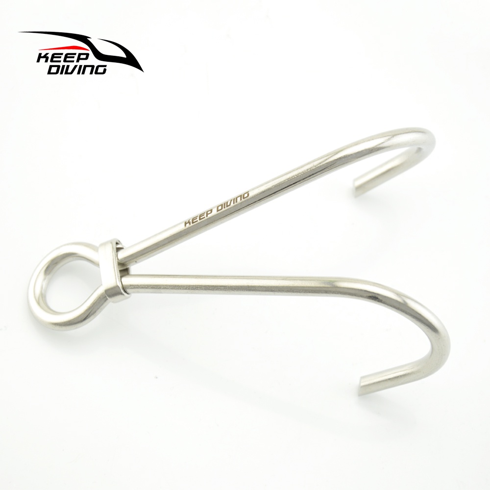 KEEP DIVING 135MM Length 316 Stainless Steel Diving Reef Drift Double Hook Diving Equipment