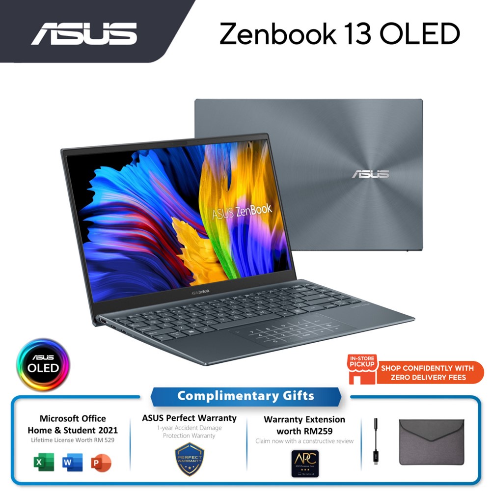 Asus Zenbook 13 OLED Laptop UX325E AKG706WS Pine Grey (Intel Core i5 ...