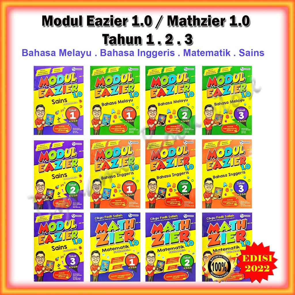 Buku Latihan : Modul Eazier / Mathzier 1.0 Tahun 1 / 2 / 3 Edisi 2022 ...