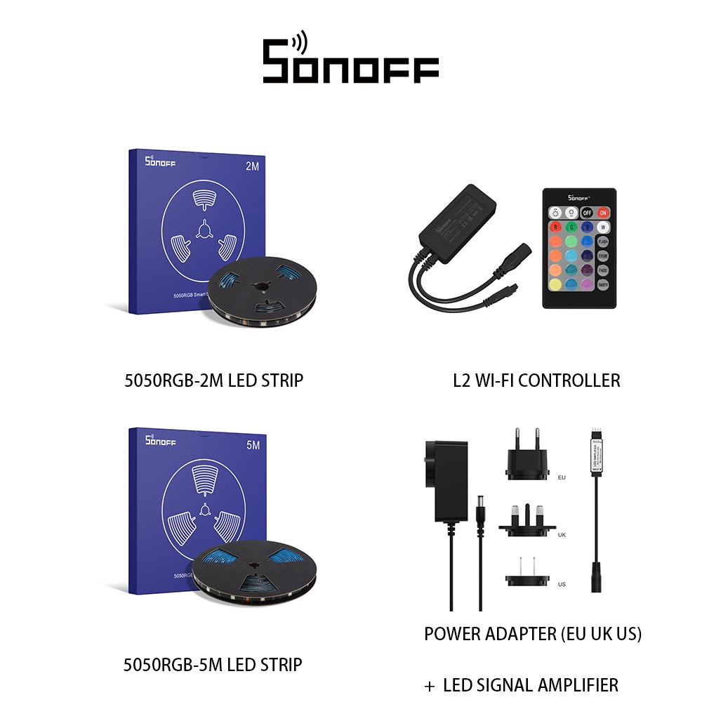 Sonoff Rgb Led Strip Types Uk Us Eu Power Adapter Led Signal