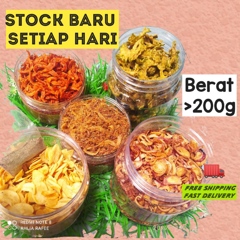 (BEST SELLER)MAKANAN DIET & PANTANG 200g BAWANG PUTIH PERIA GORENG CRISPY SERUNDING HALIA SAMBAL BILIS TEMPE CRISPY