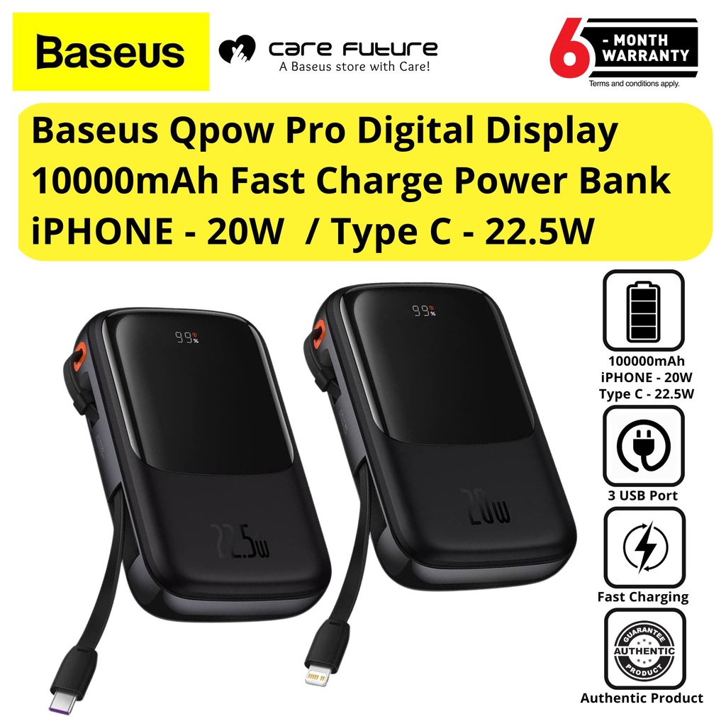 Baseus Qpow Pro Digital Display Fast Charge Power Bank 10000mah Fast Charging Powerbank Built In 8950