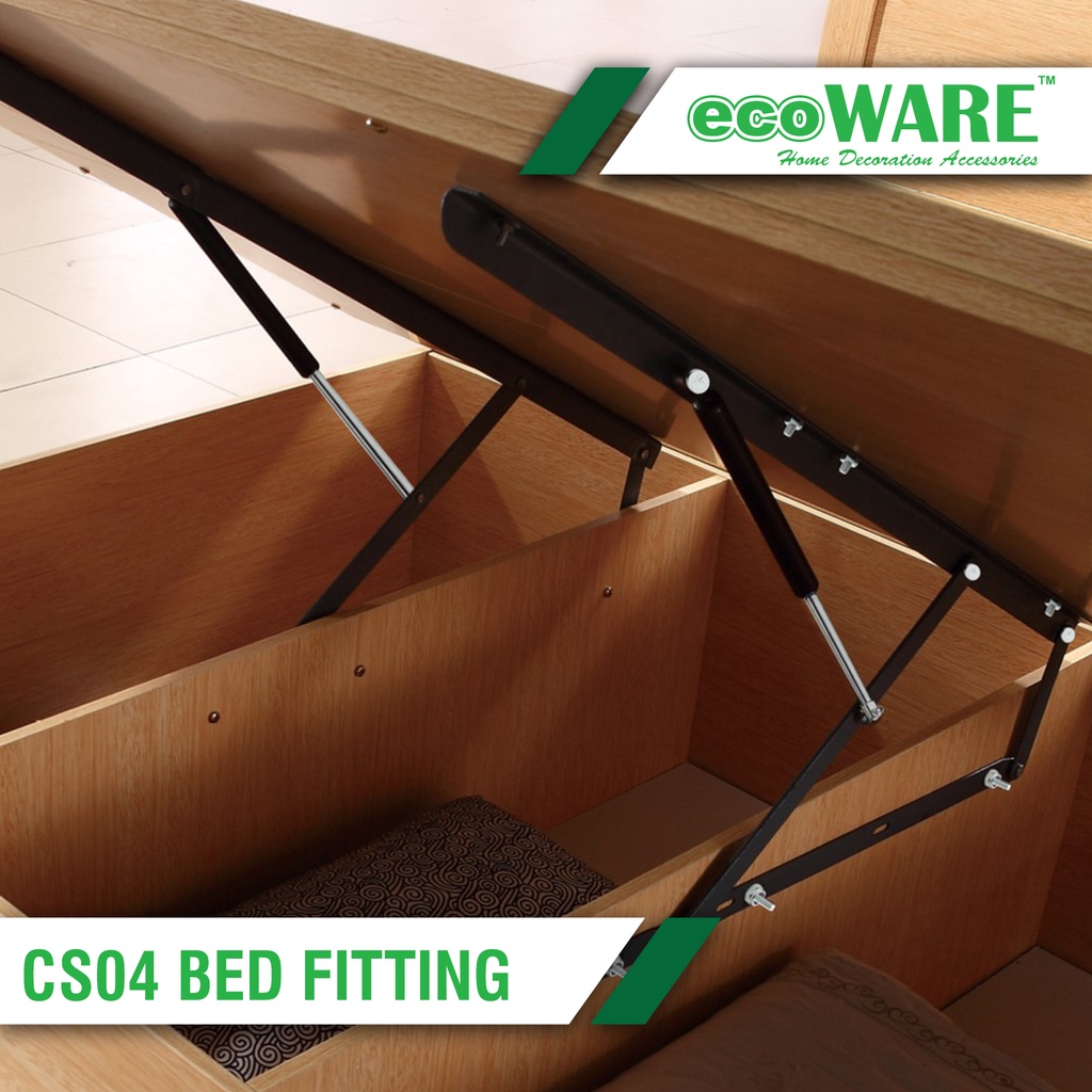 ecoWARE CS04 Bed Fitting Lift Up Bed Storage Kit Heavy Duty Gas Spring Storage Bed Lift