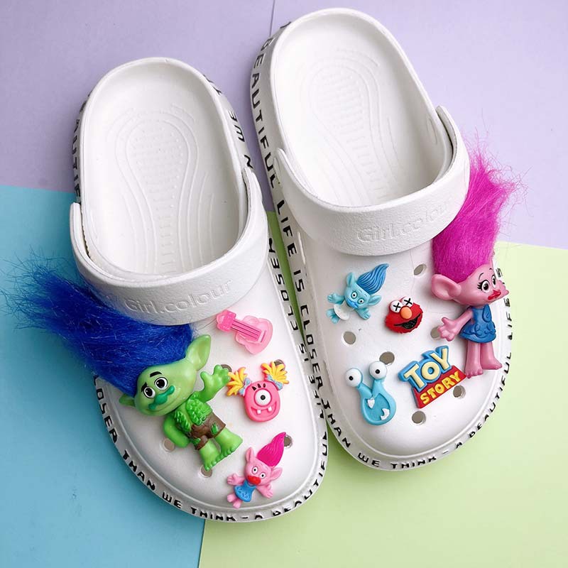 Crocs Men's and Women's Jibbitz Trolls Magic Hair Doll Shoe Charms