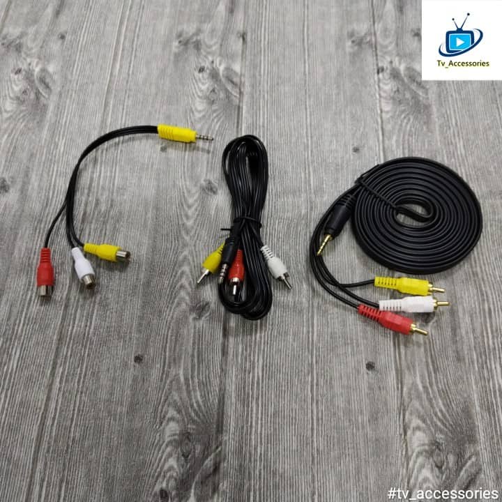 1>3 1 aux cable convert to 3 rca cable 1.5m 3meter tv video/audio wire cable aux cable connect dvd / game device output