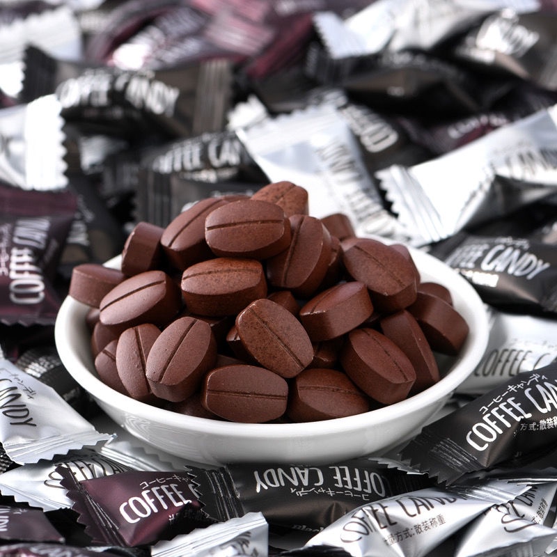 [100/200pcs] Extra Strong Instant Black Coffee Bean Candy Chewable