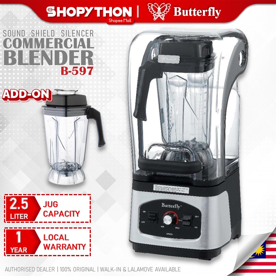 BUTTERFLY Commercial Blender B597 (2.5L/1680W) Silencer Sound Shield
