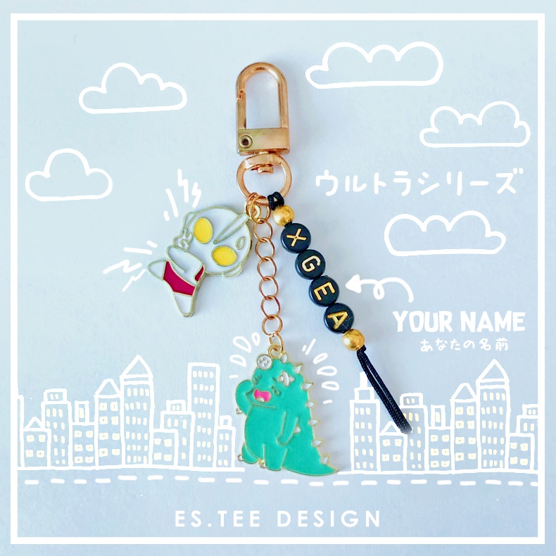 Cute Kawaii custom keychain name cartoon anime pendent Customize NAMA ...