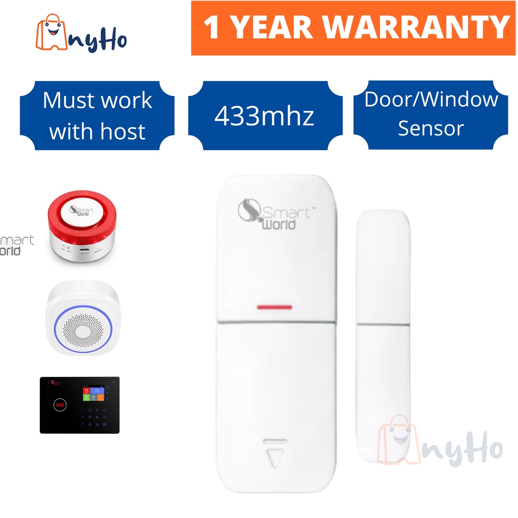 SMART WORLD 433MHZ Wireless Door Window magnet Sensor Detector For Alarm Host Home Security Alarm System Smart Home