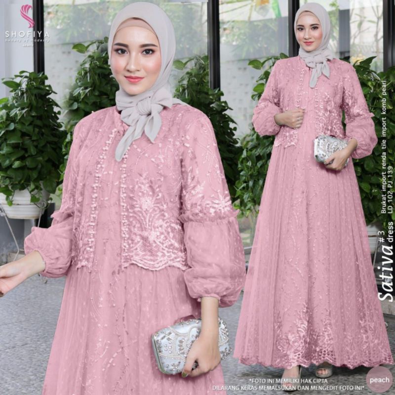 SHF Sativa #3 Gown Muslimah maxi dress baju Majlis Dinner Bridesmaid ...