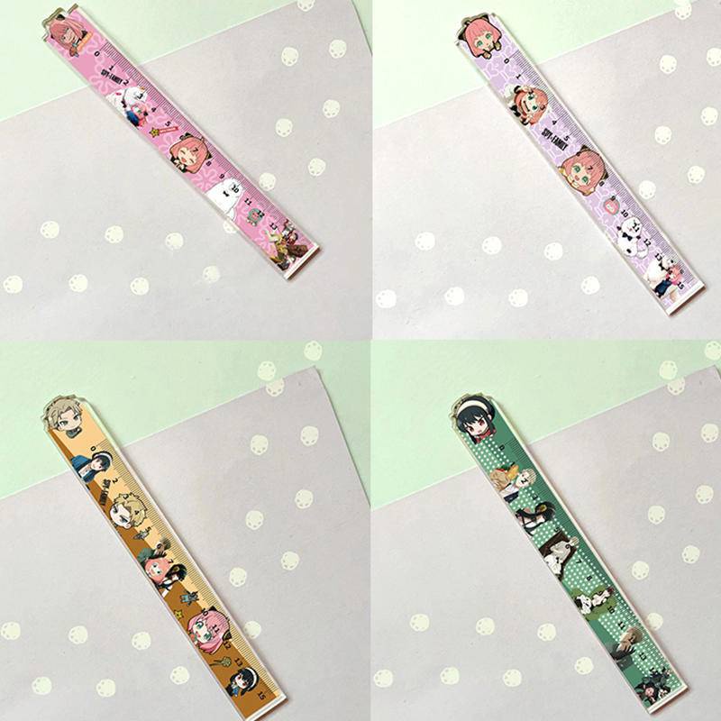 2022 SPY×FAMILY Cute Anime Plastic Straight Rulers Supplies Planner Accessories Student Prize children's day gift Loid Forger Anya Forger Yor Forger