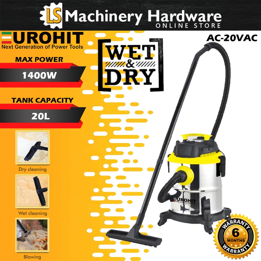 EUROHIT 20L 1400W 3in1 Wet & Dry Vacuum Cleaner with Blower function